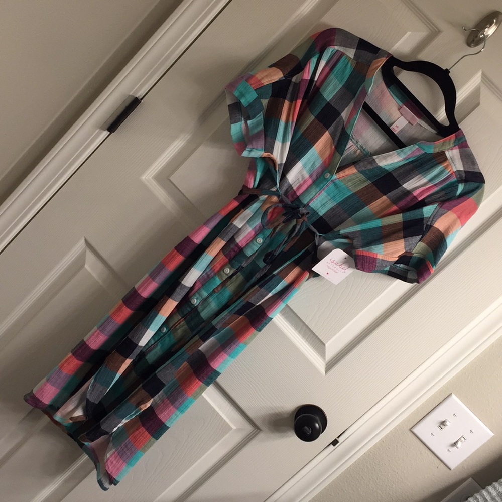 NWT Isabel Maternity plaid dress (XS)